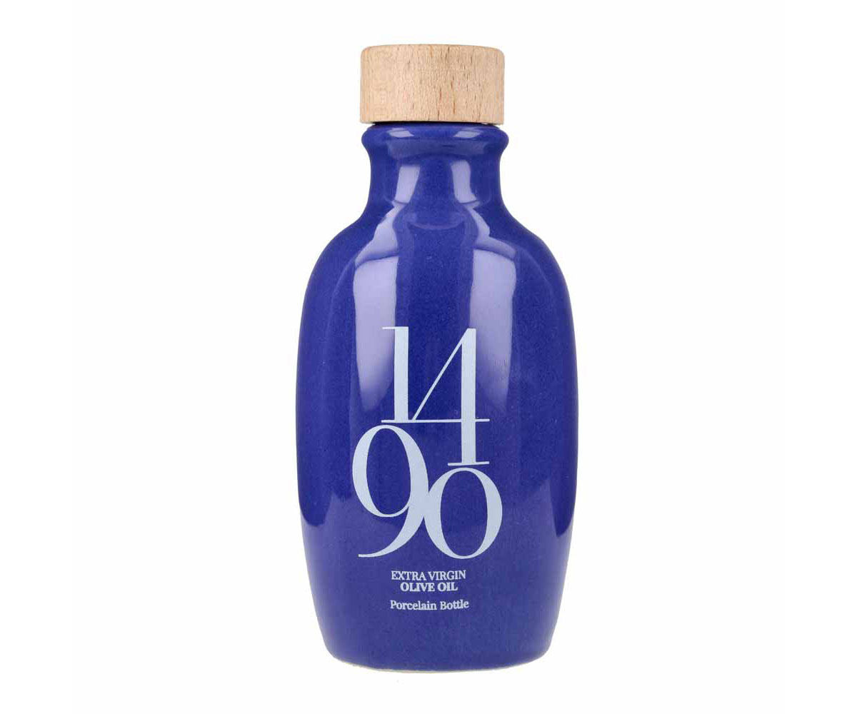 botella de cerámica para aceite de oliva de la marca 1490