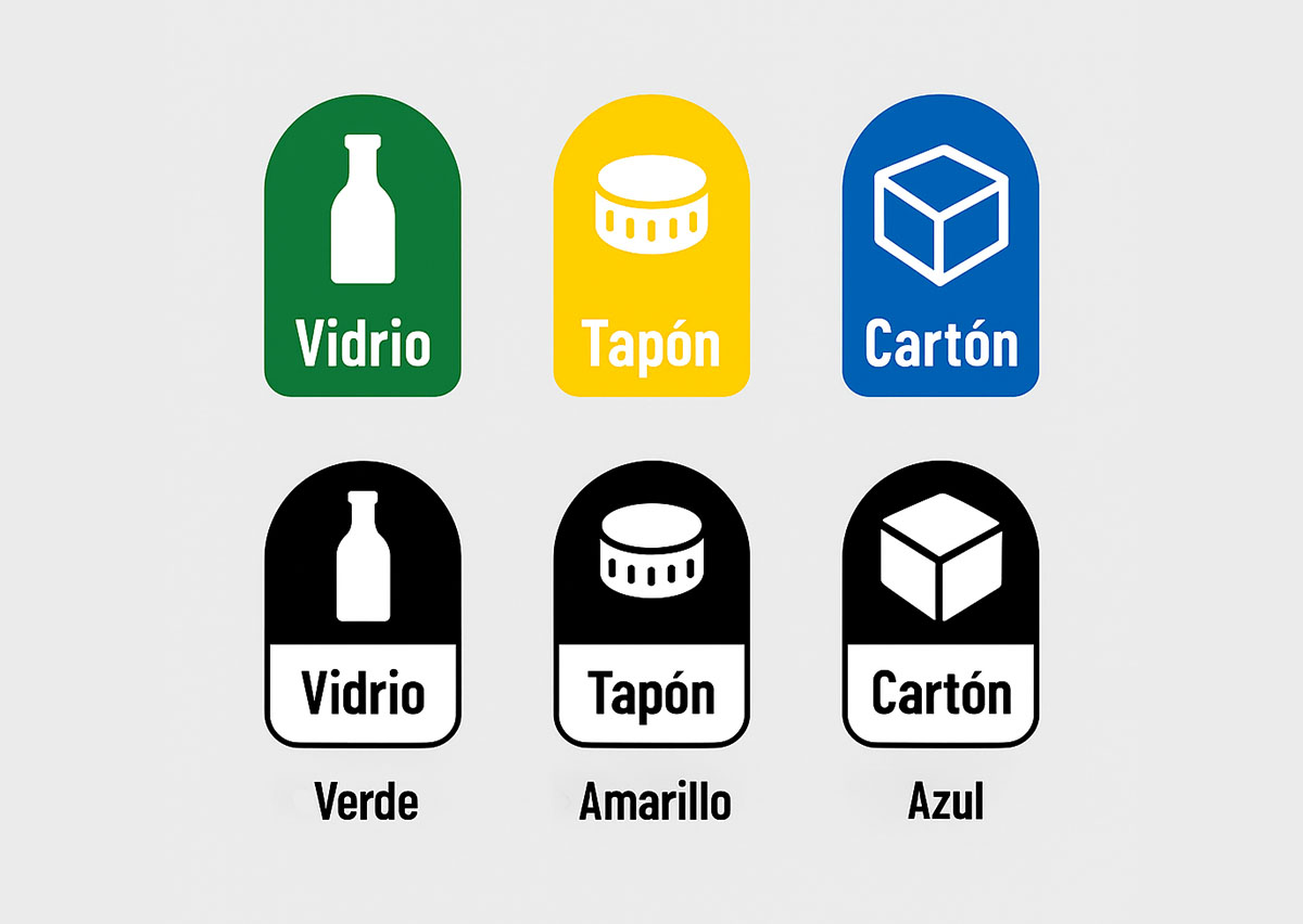 Cómo incluir los símbolos de reciclaje en el etiquetado del AOVE