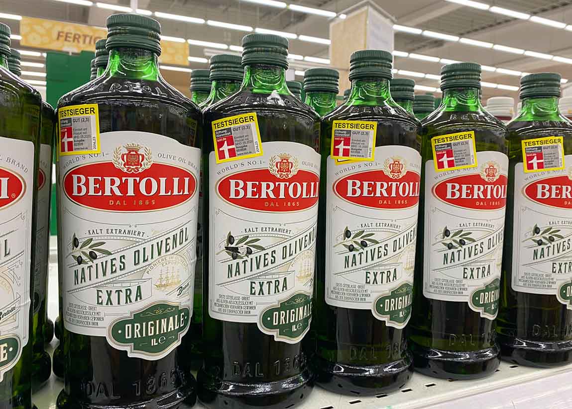 botellas de aceite de oliva con sistema irrellenable boca y tapón pilfer