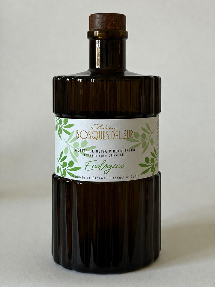 aceite de oliva bosques del sur ecologico botella premium stamping oro