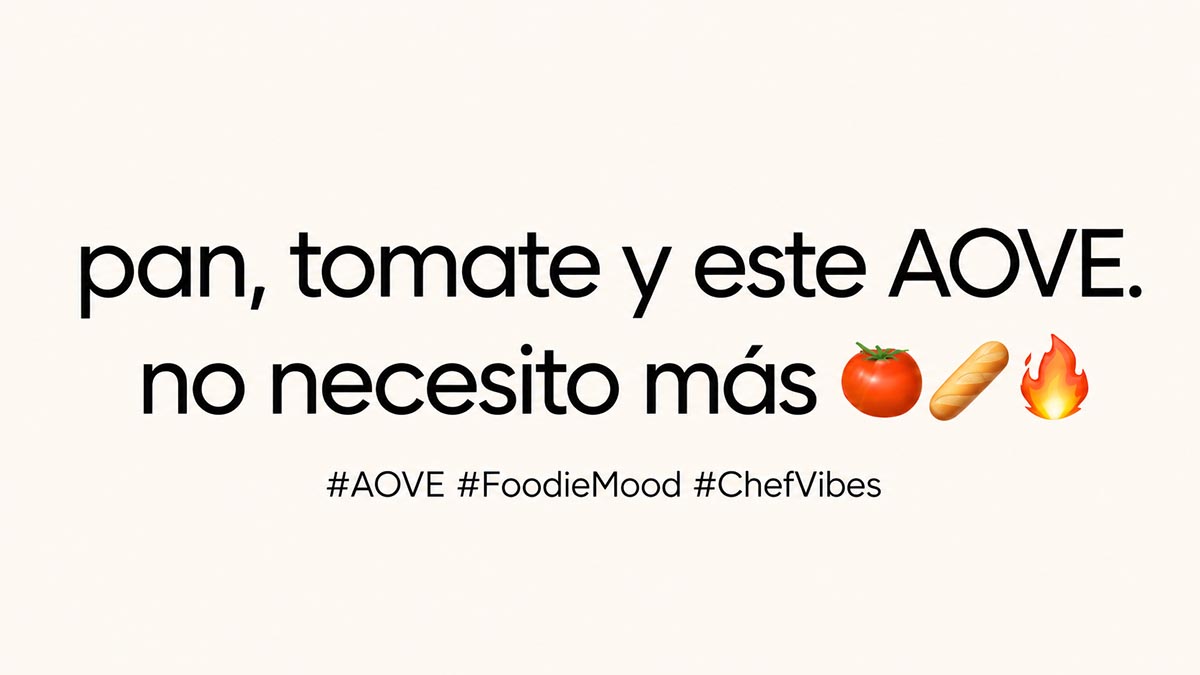 ejemplo de lenguaje visual para comunicar AOVE a la Generación Z con emojis y hashtags