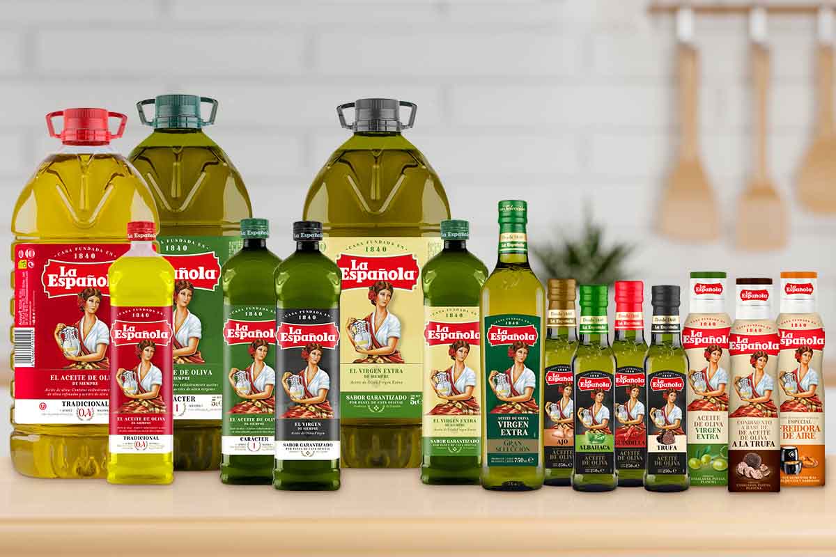 Gama de productos de La Española tras la renovación de su identidad visual y packaging