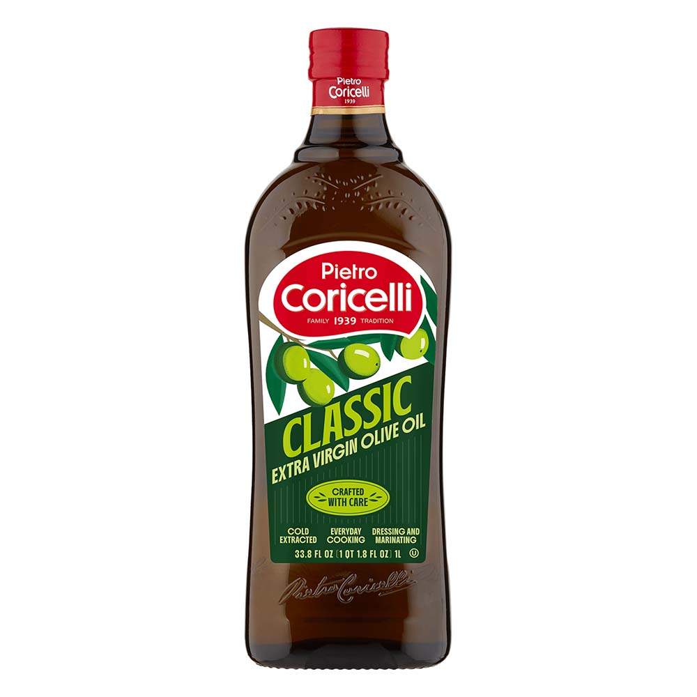 Rediseño de packaging Pietro Coricelli para aceite de oliva virgen extra de gran consumo